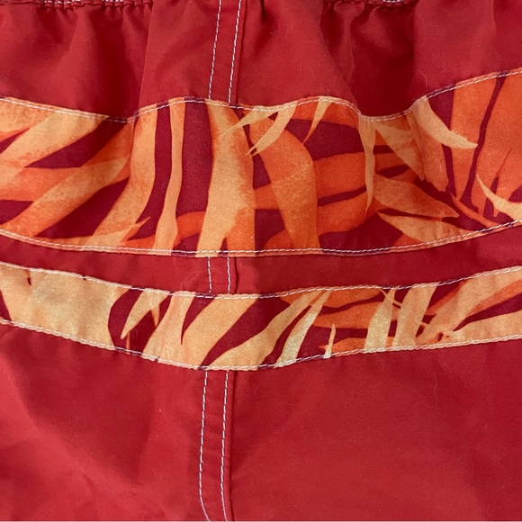 Chaps men LARGE Swim Trunks shorts Pockets mesh lined orange tropical swimwear - Picture 5 of 15
